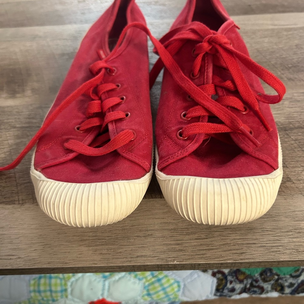 Palladium Red Canvas Sneakers